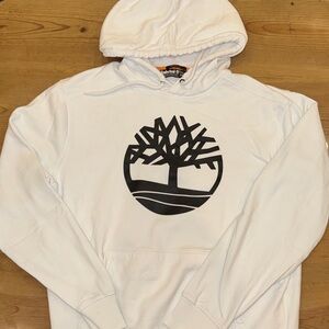 Timberland White Hoodie with Black Logo